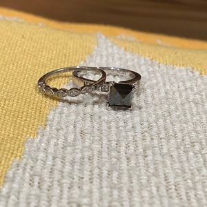 1.2 carat princess black diamond engagement ring.